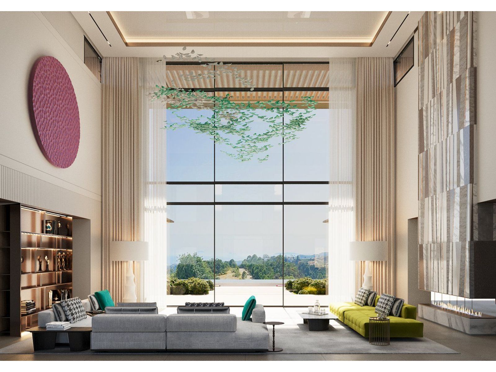 08 modern living room sunrise view